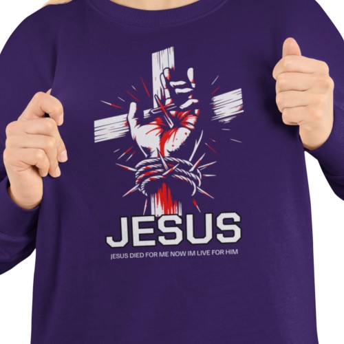 Damska bluza chrześcijańska Jesus Died For Me – krzyż i korona cierniowa 8