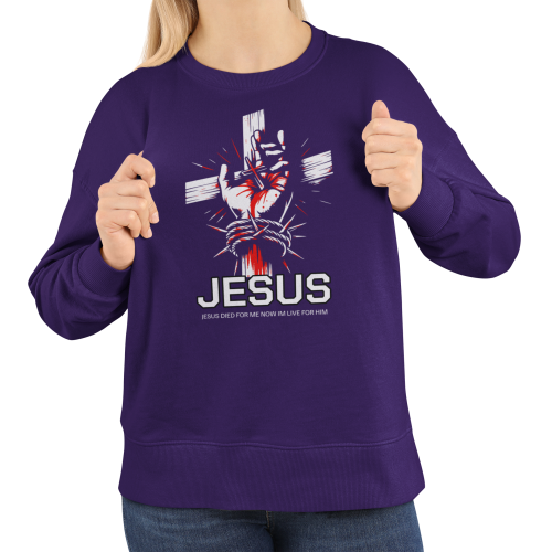 Damska bluza chrześcijańska Jesus Died For Me – krzyż i korona cierniowa 9