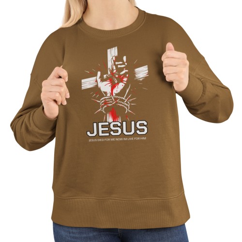 Damska bluza chrześcijańska Jesus Died For Me – krzyż i korona cierniowa 12