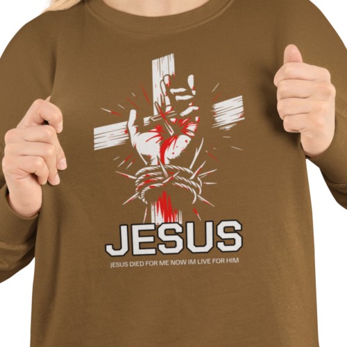 Damska bluza chrześcijańska Jesus Died For Me – krzyż i korona cierniowa 13