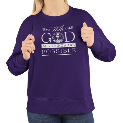 Damska bluza religijna With God All Things Are Possible – Jezus 5