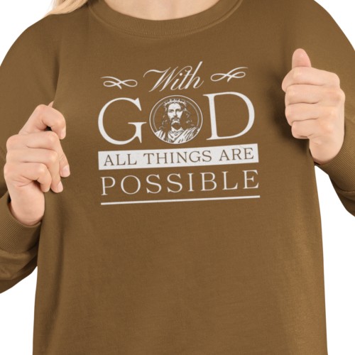 Damska bluza religijna With God All Things Are Possible – Jezus 8