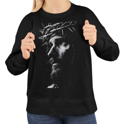 Damska bluza religijna z Jezusem w koronie cierniowej – portret