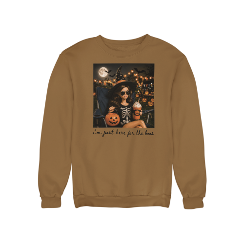 Damska bluza na Halloween I’m Just Here for the Boos – czarownica i dynia 3