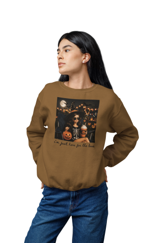 Damska bluza na Halloween I’m Just Here for the Boos – czarownica i dynia 4