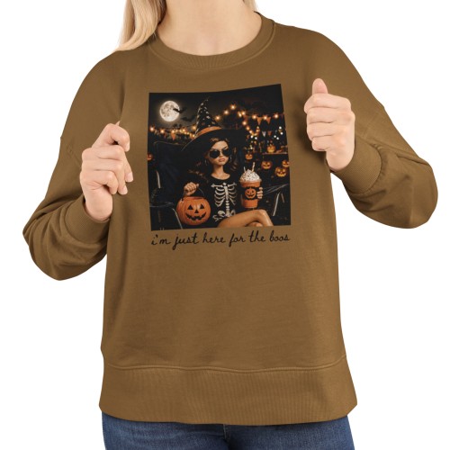 Damska bluza na Halloween I’m Just Here for the Boos – czarownica i dynia 1
