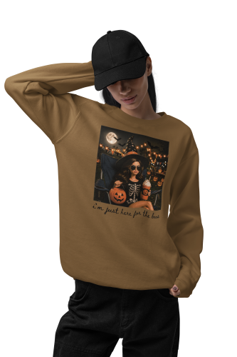 Damska bluza na Halloween I’m Just Here for the Boos – czarownica i dynia 5