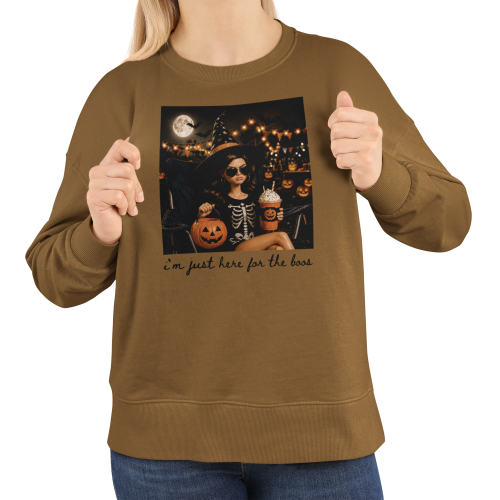 Damska bluza na Halloween I’m Just Here for the Boos – czarownica i dynia 6