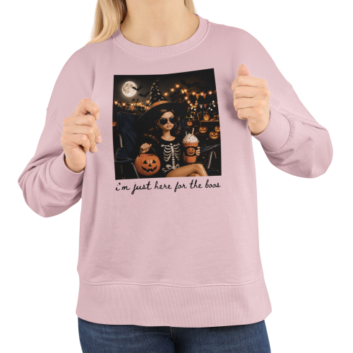 Damska bluza na Halloween I’m Just Here for the Boos – czarownica i dynia 11