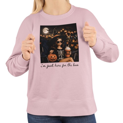 Damska bluza na Halloween I’m Just Here for the Boos – czarownica i dynia 7