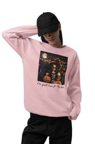 Damska bluza na Halloween I’m Just Here for the Boos – czarownica i dynia 12