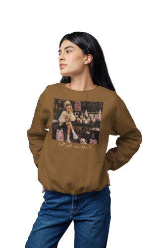 Damska bluza jesienna Fall Got Me Again – kawa, Halloween i spooky season 3