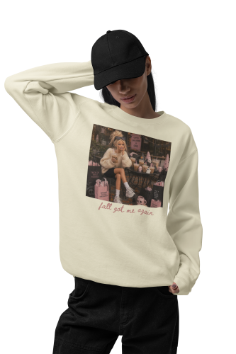 Damska bluza jesienna Fall Got Me Again – kawa, Halloween i spooky season 15