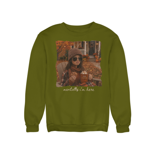 Damska bluza jesienna Mentally I’m Here – pumpkin season i autumn mood 3