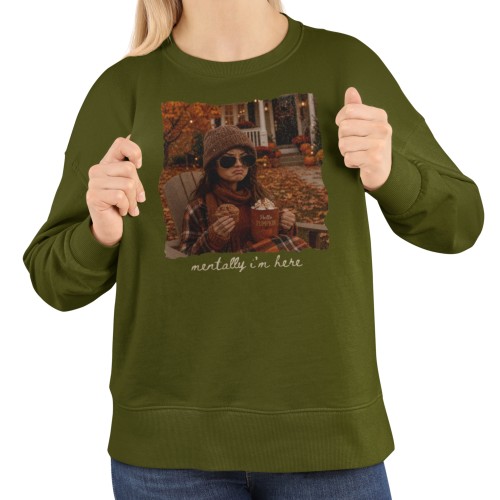 Damska bluza jesienna Mentally I’m Here – pumpkin season i autumn mood