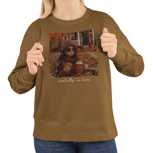 Damska bluza jesienna Mentally I’m Here – pumpkin season i autumn mood 10