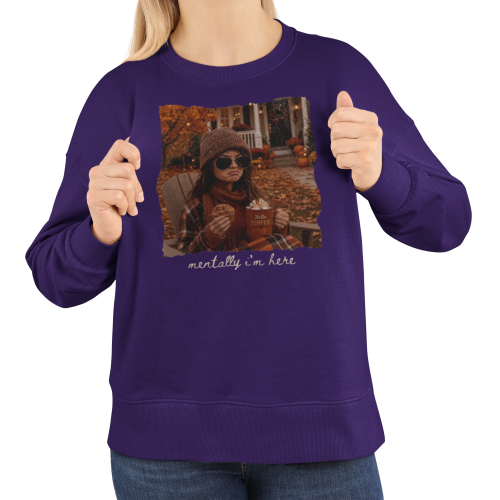 Damska bluza jesienna Mentally I’m Here – pumpkin season i autumn mood 15