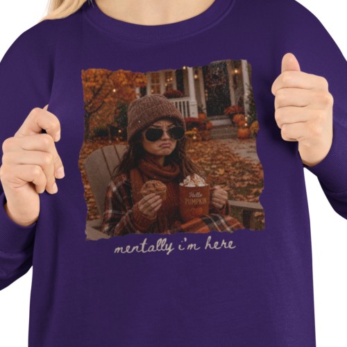 Damska bluza jesienna Mentally I’m Here – pumpkin season i autumn mood 14