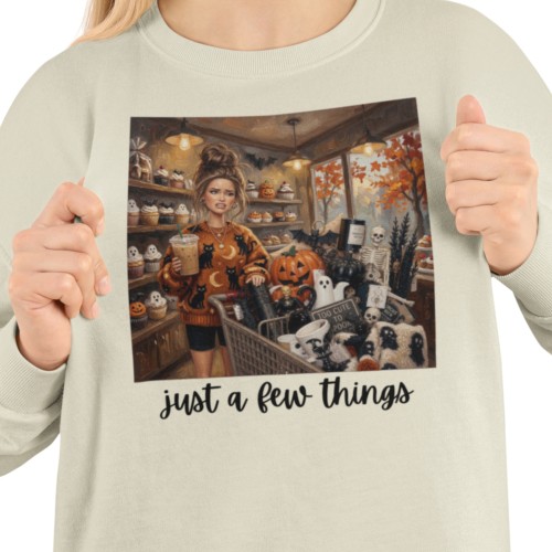 Damska bluza Halloween Just a Few Things – dynie, duchy i jesienny shopping 14