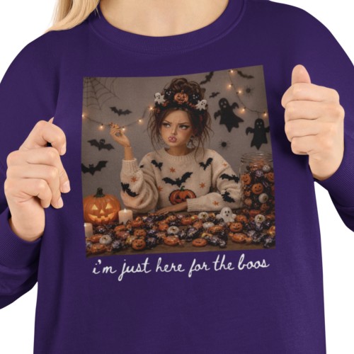 Damska bluza na Halloween I’m Just Here for the Boos – duchy i słodycze 2