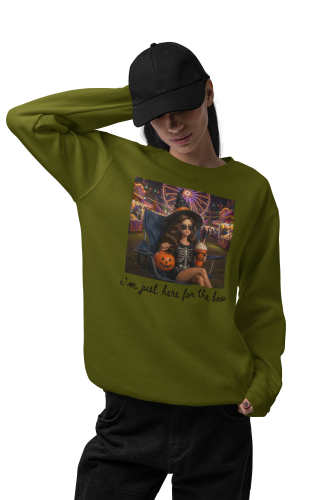 Damska bluza na Halloween I’m Just Here for the Boos – czarownica, dynia 3