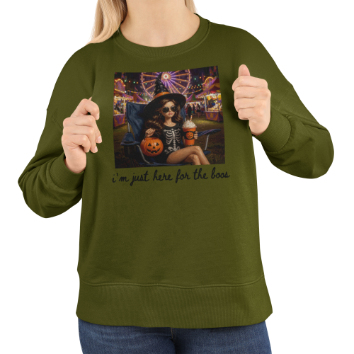 Damska bluza na Halloween I’m Just Here for the Boos – czarownica, dynia 4