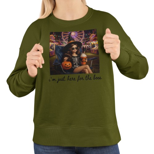 Damska bluza na Halloween I’m Just Here for the Boos – czarownica, dynia