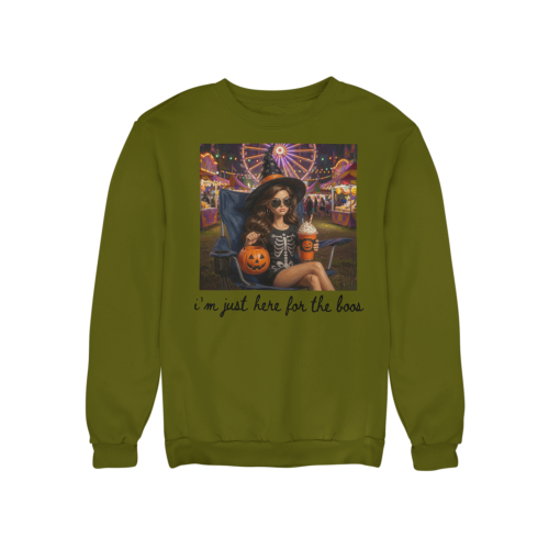Damska bluza na Halloween I’m Just Here for the Boos – czarownica, dynia 5