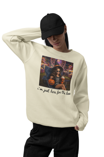 Damska bluza na Halloween I’m Just Here for the Boos – czarownica, dynia 9