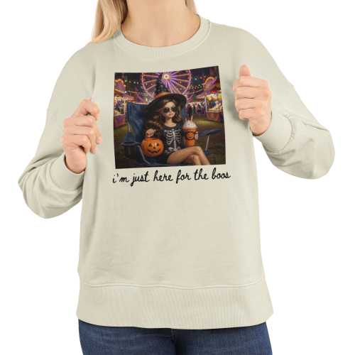 Damska bluza na Halloween I’m Just Here for the Boos – czarownica, dynia 10