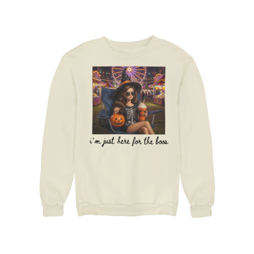 Damska bluza na Halloween I’m Just Here for the Boos – czarownica, dynia 11