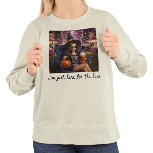 Damska bluza na Halloween I’m Just Here for the Boos – czarownica, dynia 7