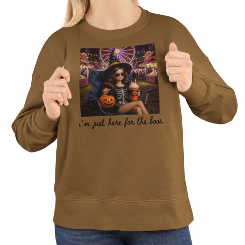 Damska bluza na Halloween I’m Just Here for the Boos – czarownica, dynia 13