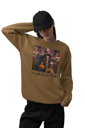 Damska bluza na Halloween I’m Just Here for the Boos – czarownica, dynia 16
