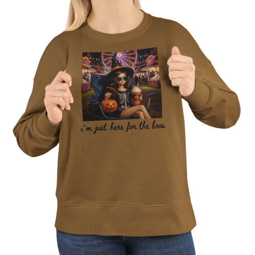 Damska bluza na Halloween I’m Just Here for the Boos – czarownica, dynia 17