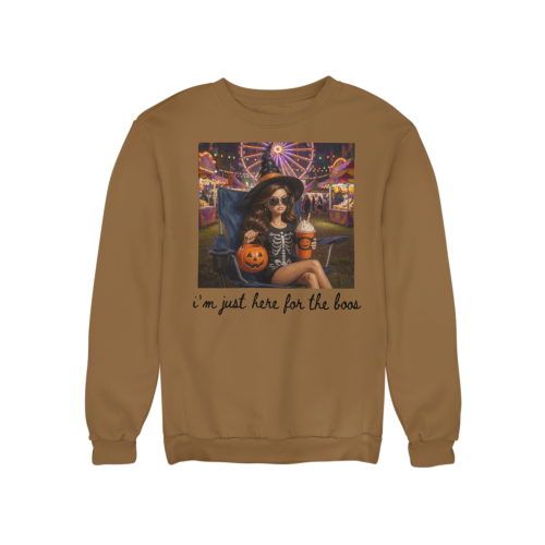 Damska bluza na Halloween I’m Just Here for the Boos – czarownica, dynia 18