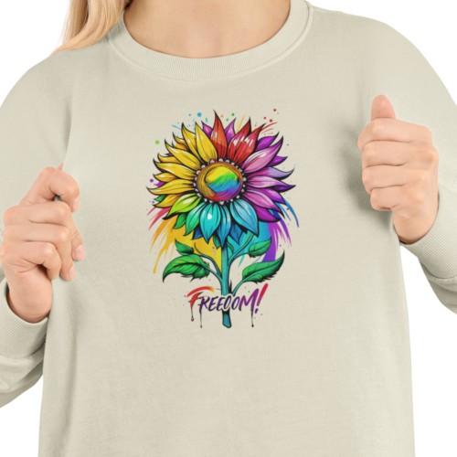 Damska bluza LGBT Pride Freedom z tęczowym kwiatem 2