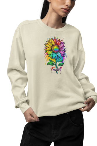 Damska bluza LGBT Pride Freedom z tęczowym kwiatem 3