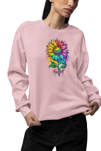Damska bluza LGBT Pride Freedom z tęczowym kwiatem 10