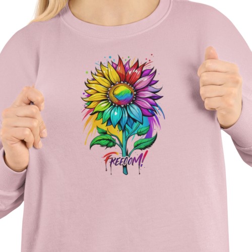 Damska bluza LGBT Pride Freedom z tęczowym kwiatem 8