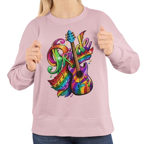 Damska bluza LGBT Pride z tęczową gitarą muzyczną 1