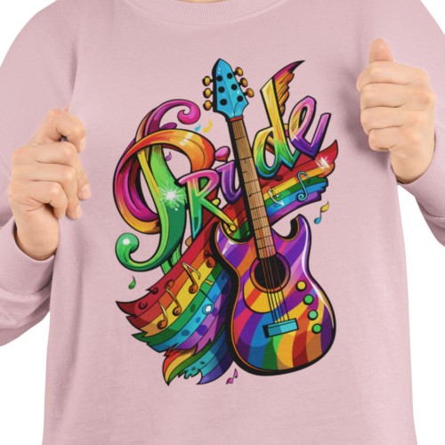 Damska bluza LGBT Pride z tęczową gitarą muzyczną 2