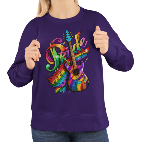 Damska bluza LGBT Pride z tęczową gitarą muzyczną 10