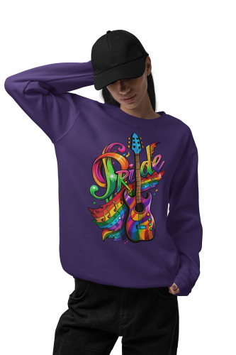 Damska bluza LGBT Pride z tęczową gitarą muzyczną 12