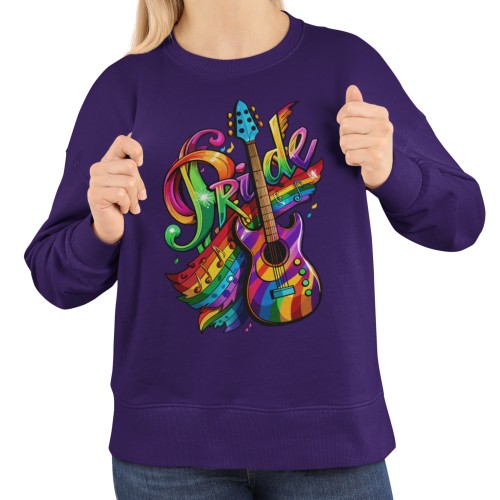 Damska bluza LGBT Pride z tęczową gitarą muzyczną 7