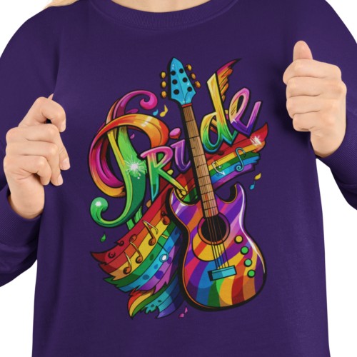 Damska bluza LGBT Pride z tęczową gitarą muzyczną 8