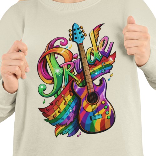 Damska bluza LGBT Pride z tęczową gitarą muzyczną 14