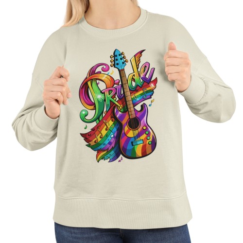 Damska bluza LGBT Pride z tęczową gitarą muzyczną 13