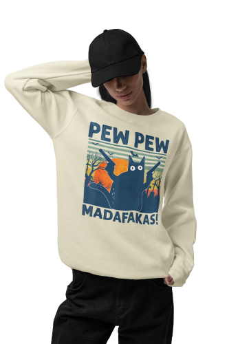 Damska bluza Pew Pew Madafakas – śmieszny kot mem 3