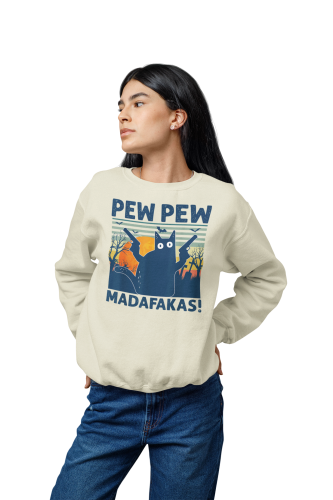 Damska bluza Pew Pew Madafakas – śmieszny kot mem 5